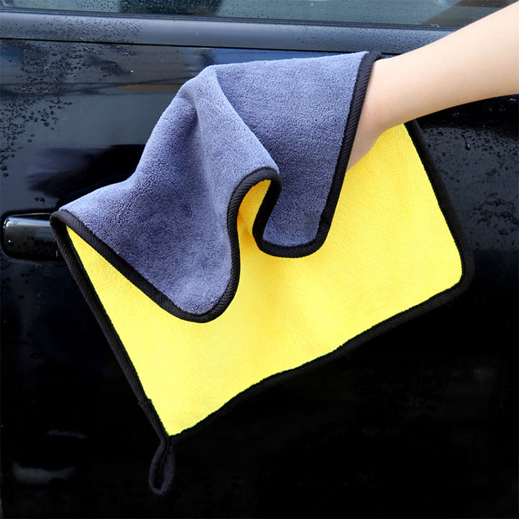 Fleece de corail de nettoyage des vêtements de fibre de fer Rag épais absorbant deux couleurs double face voiture T