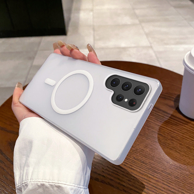 Housse de téléphone magnétique anti-dérapante de glace de coquille dure de Pc