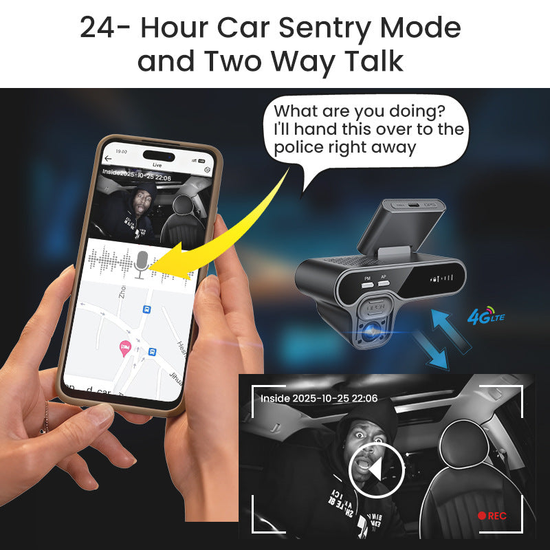 Real-time Surveillance Dual-radar 4G Dual-camera Dash Cam