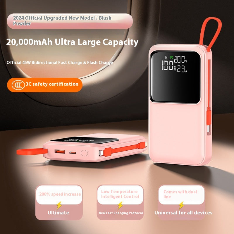 3C Certifié 45W Power Bank avec câble 20000 MA Alimentation mobile