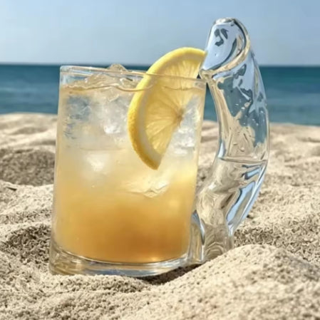 Coupe ronde transparente de la poignée Cocktail Juice Soda-lime verre