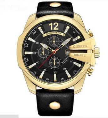 Montre homme à trois yeux décorée en grand cadran mode
