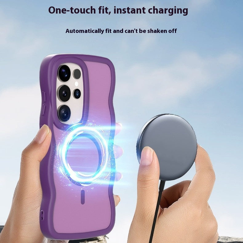 Coque de téléphone magnétique à sensation de peau en deux en un