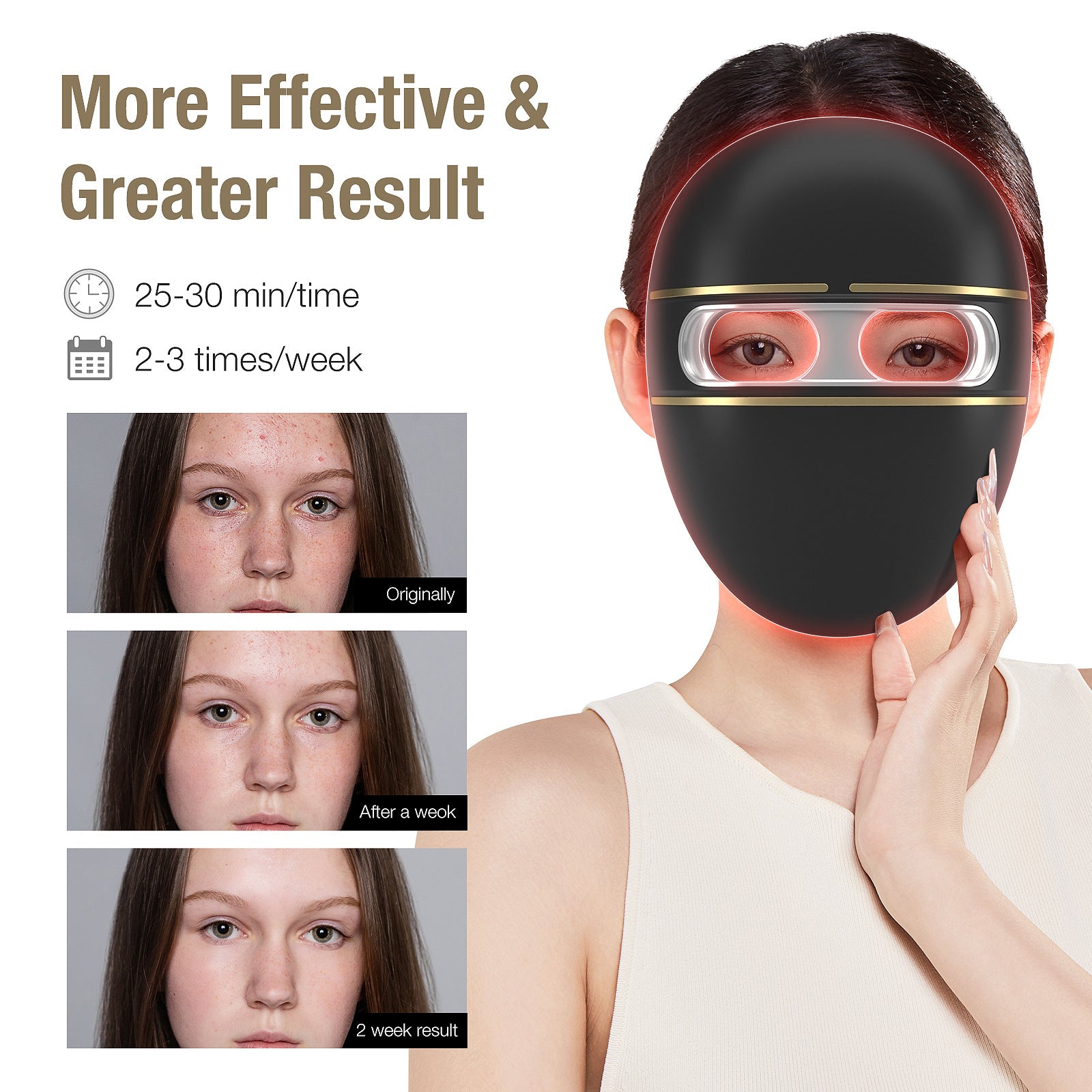Silicone Grand masque de beauté de spectre LED avec des lumières colorées