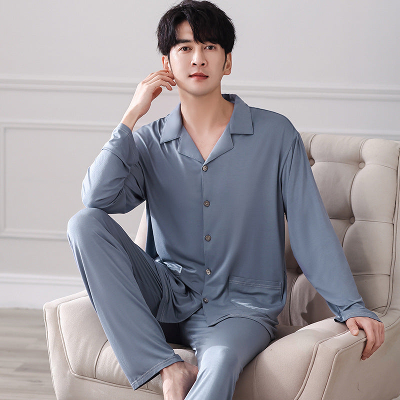 Pyjamas homme Modal Cardigan manches longues Casual Homewear costume