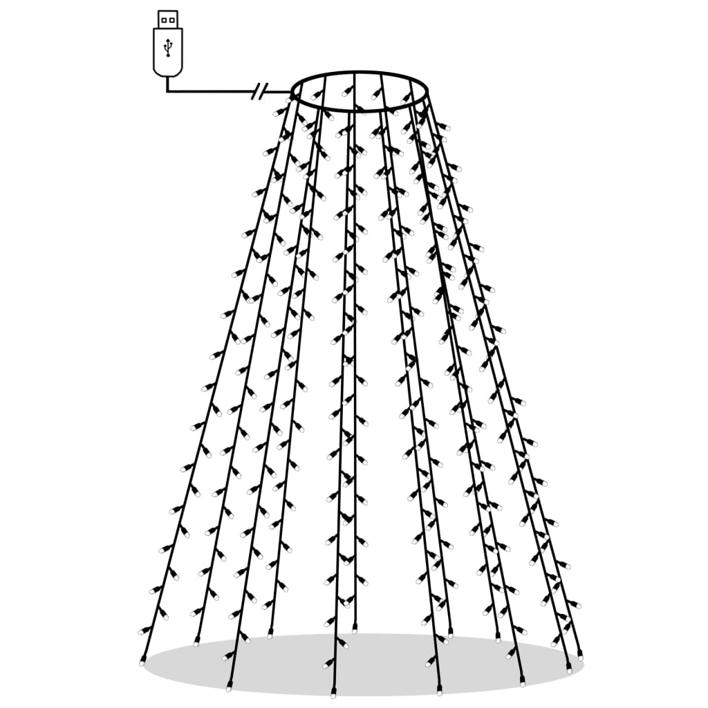 Filet lumineux d'arbre de Noël avec 150 LED blanches fraîches