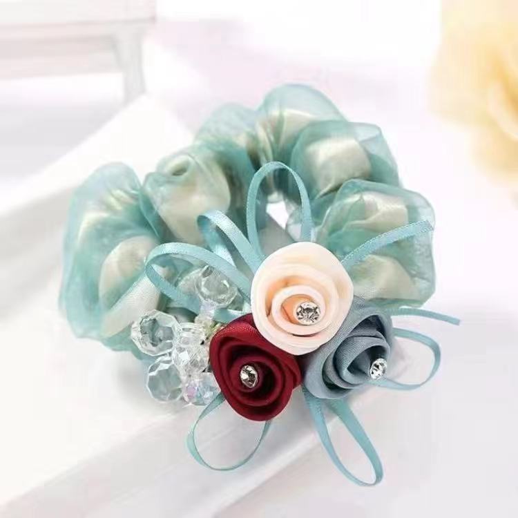 Scrounchie Femelle Headflower Headrope Flower Ponytail Grande bande intestinale