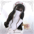 Lolita Long Curly Hair 65cm Black Air Bangs Wig