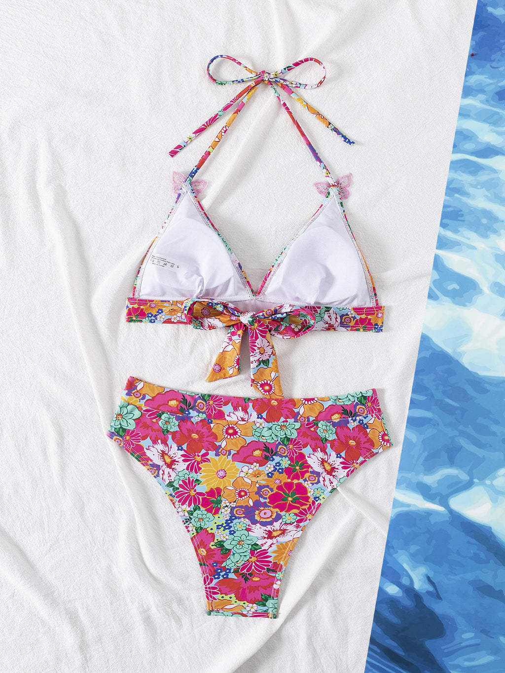 Style européen et américain Bikini maillot de bain Amazon Dentelle-Up Backless Sexy Floral Beach Biki