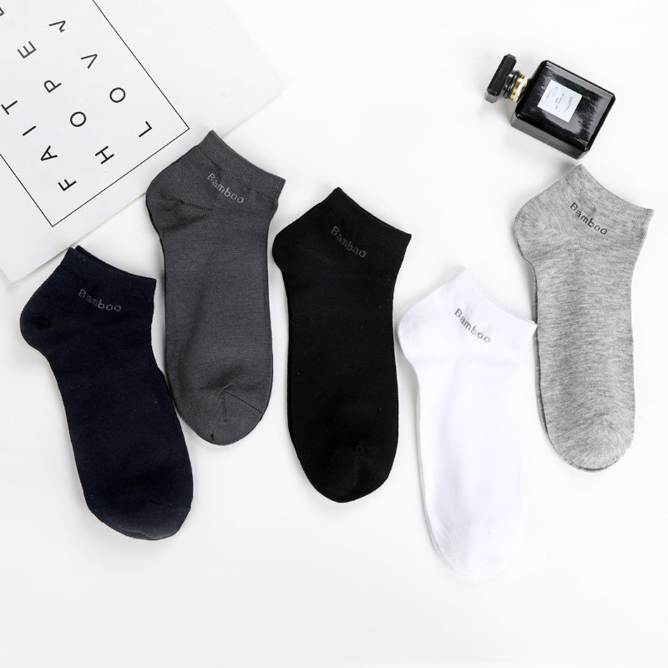 Chaussettes courtes en fibre de bambou respirante pour homme