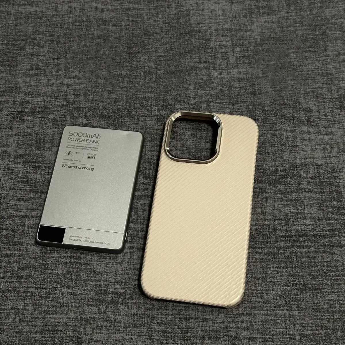 Boîtier de téléphone magnétique Fibre de carbone Texture Protection ultra-mince