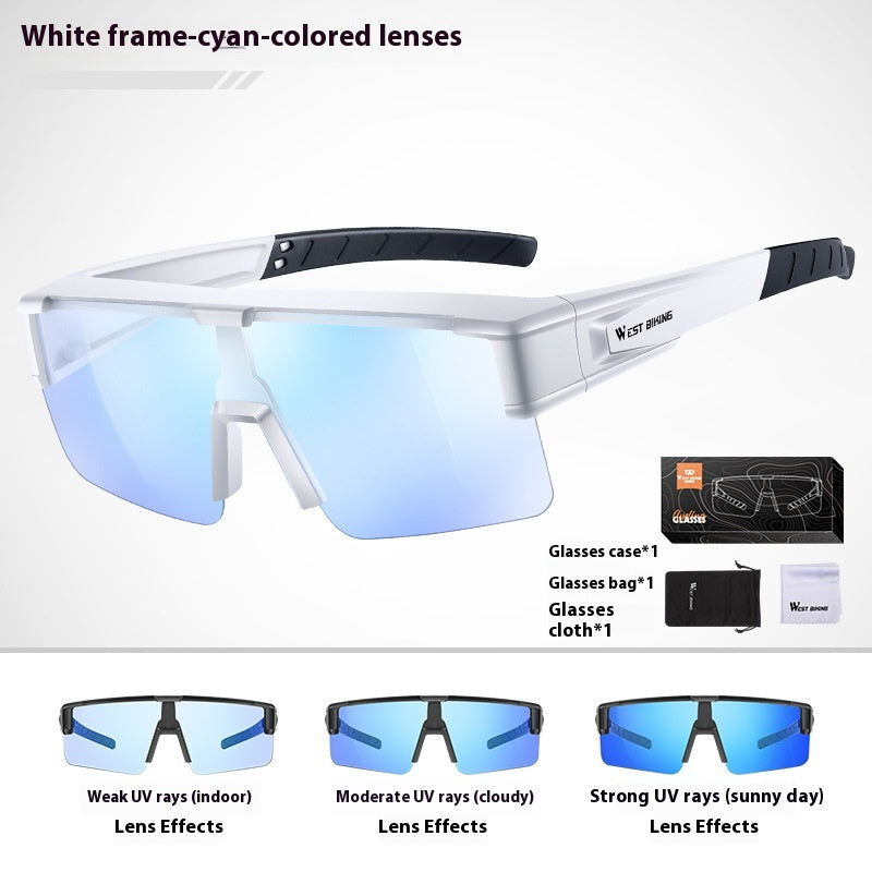 Lunettes de changement de couleur de vélo Myopia grand cadre
