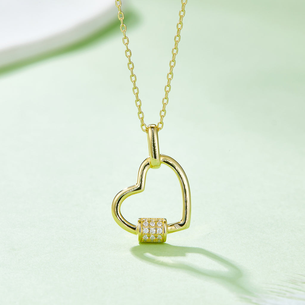 3.3g S925 Collier de coeur en argent sterling 45cm 15 Pierre Moissanite Pave Bar Pendentif avec GR