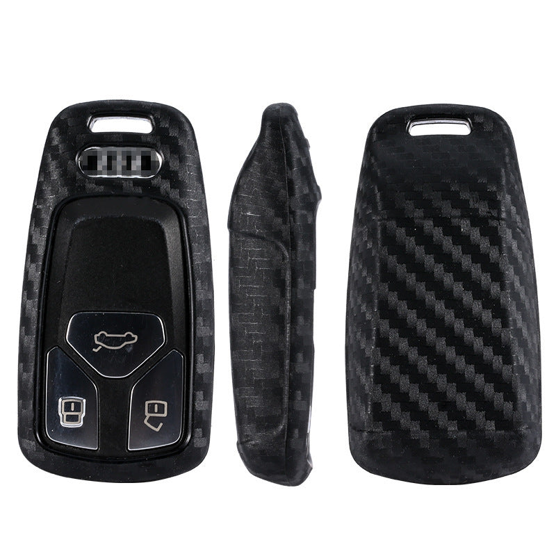 Boîtier clé en silicone fibre de carbone pour voiture
