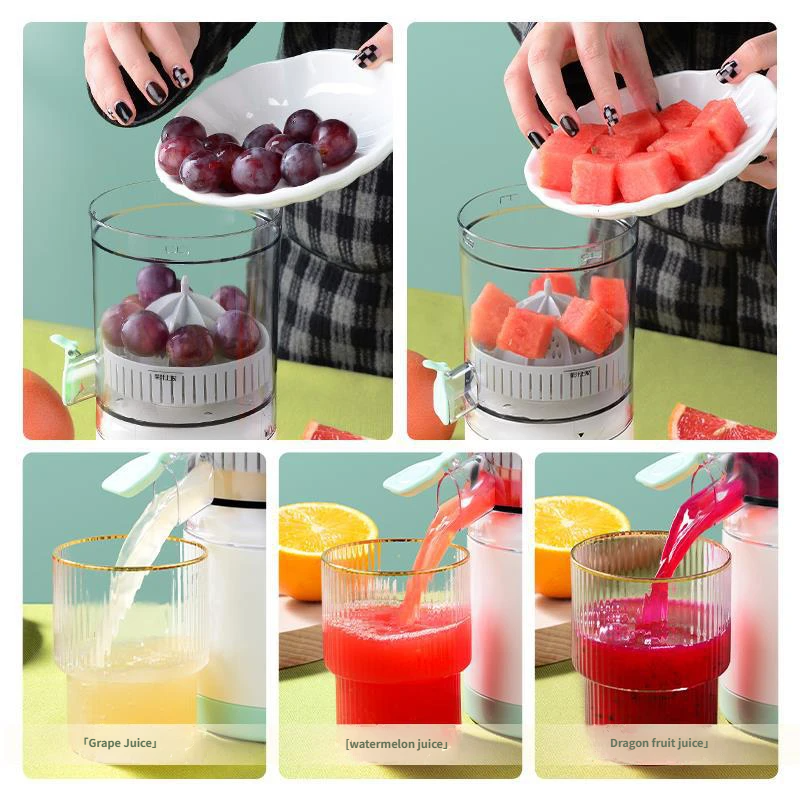 Green Portable Juicer with Built-in Battery and 5-Blade System
