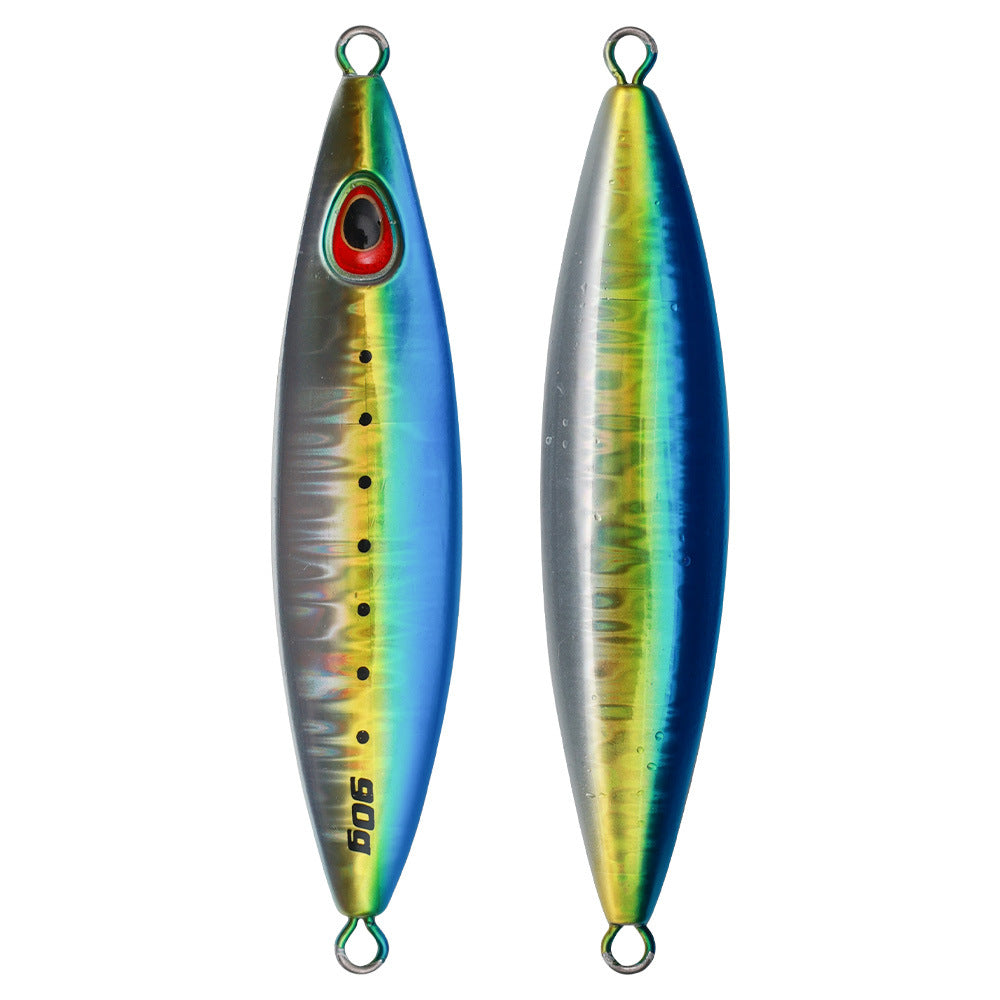 60g 90g UV Lumineux pêche en mer à bascule lente plaque de fer Lure de bateau