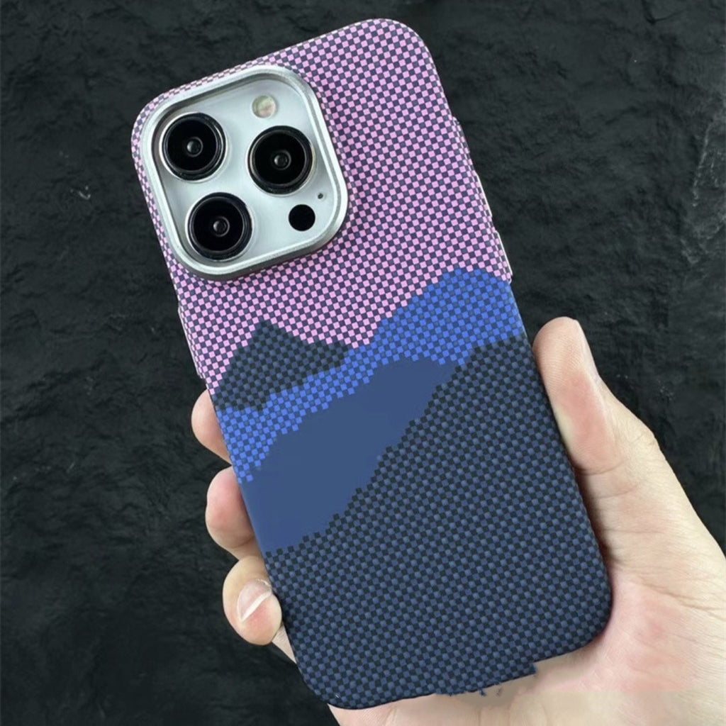 Motif magnétique Kafra Carbon Fibre Étui de téléphone de protection tout compris
