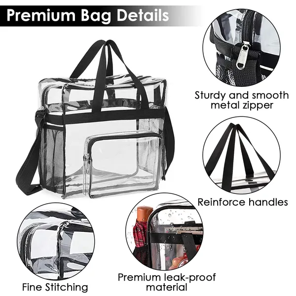 Clear Crossbody Bag Stadium approuvé Sac à épaule transparent clair