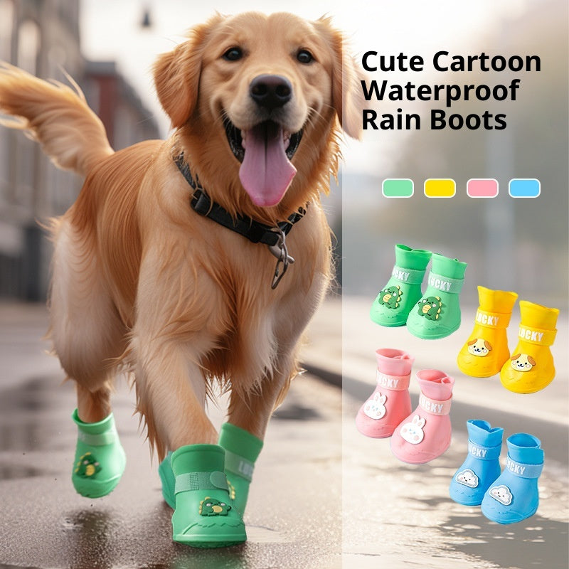Chaussures de pluie de chien moyen et grand imperméable Et des chaussures antidérapantes pour chiens