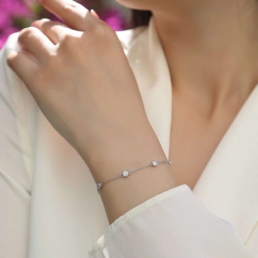 Bracelet S925 Argent 1.4g Moissanite