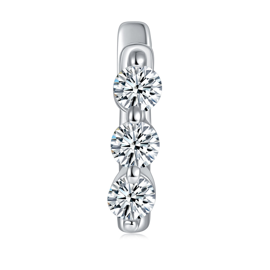 S925 Sterling Silver Moissanite Hoop Earrings for Women