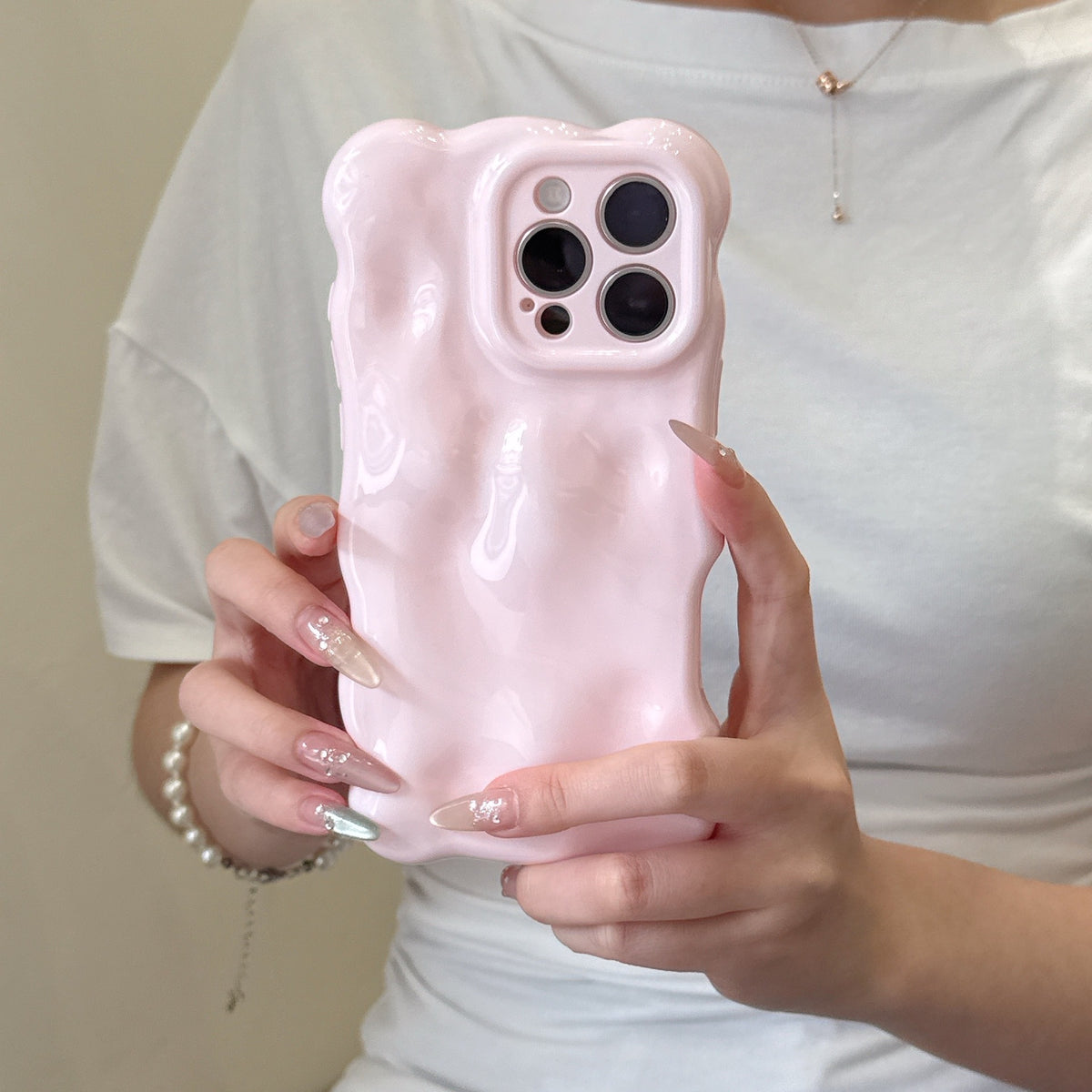 Solid Couleur Wave Shell Phone Case