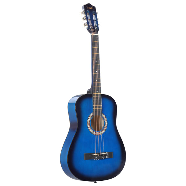 Guitare acoustique ronde bleue de 38 pouces avec des pics