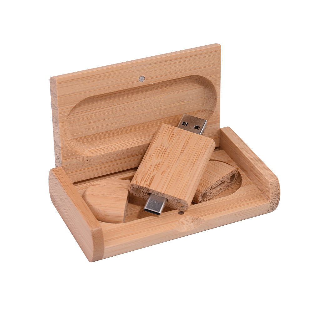 Boîte à érable en bois sculpté 2 en 1 téléphone portable U-disque TYPE-C