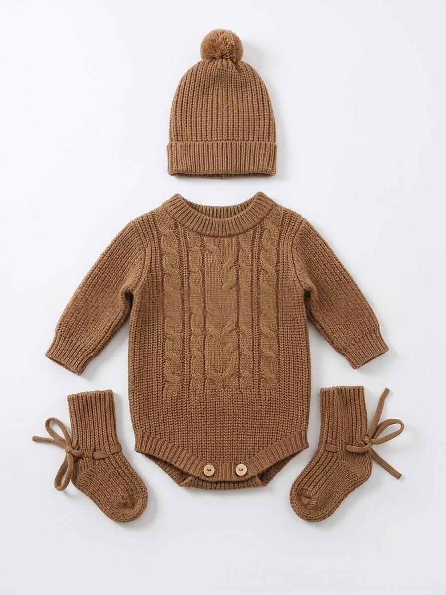 Ensemble de trois pièces pour bébé à manches longues