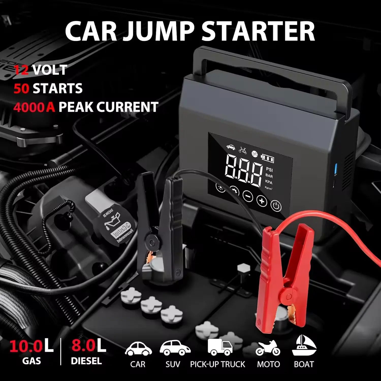 Pack de démarrage de voiture avec chargeur de booster de voiture