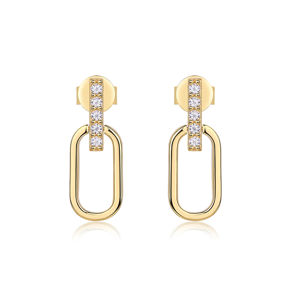 S925 Boucles d'oreilles en plaqué or sterling