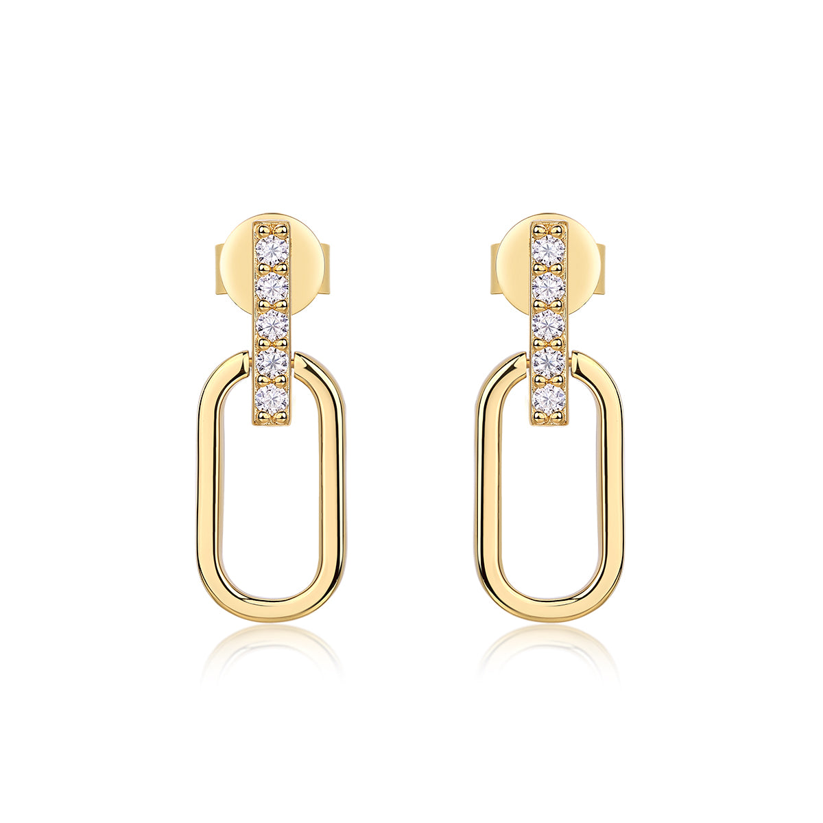 S925 Boucles d'oreilles en plaqué or sterling