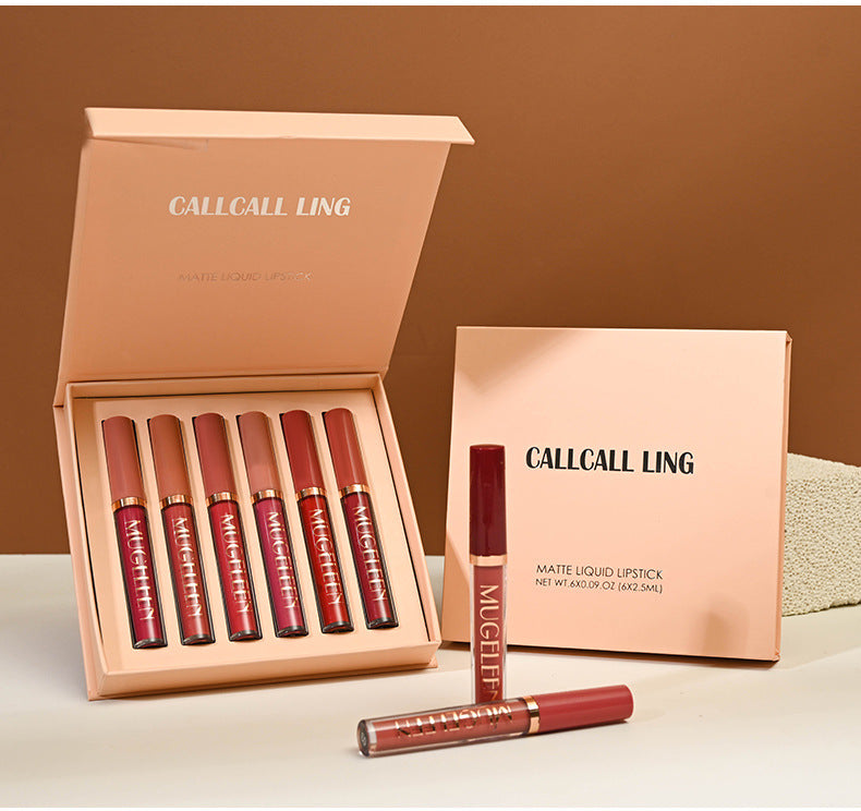 APPELEZ LING Transfer-Proof Velvet Matte Liquid Lipstick Set - 6 Piece Set