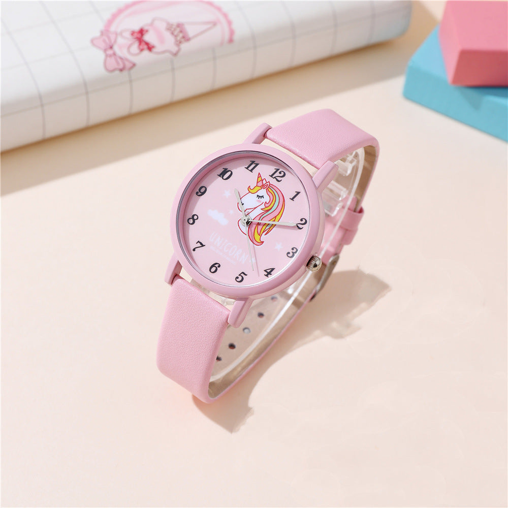 Mignon et modelé bracelet en cuir Montre Quartz