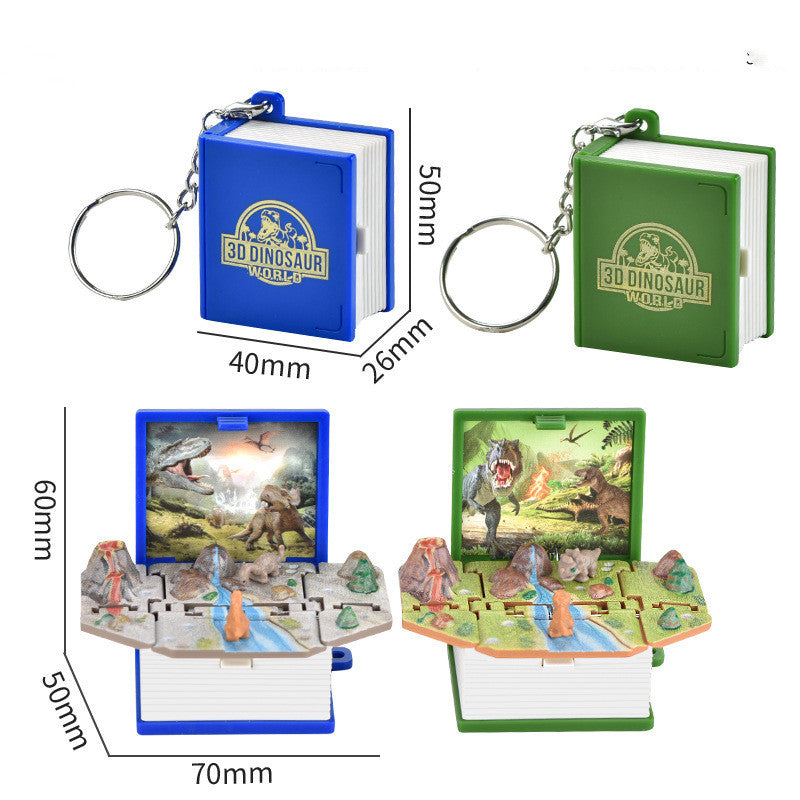 3D Dinosaur Pop-up Livre Porte-clés Enfants Jouet créatif de décompression