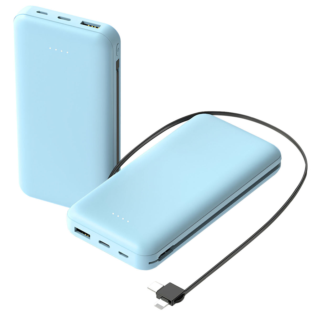 1Pc 10000mAh Power Bank Mobile Phone Charger External Battery with LT and C Do