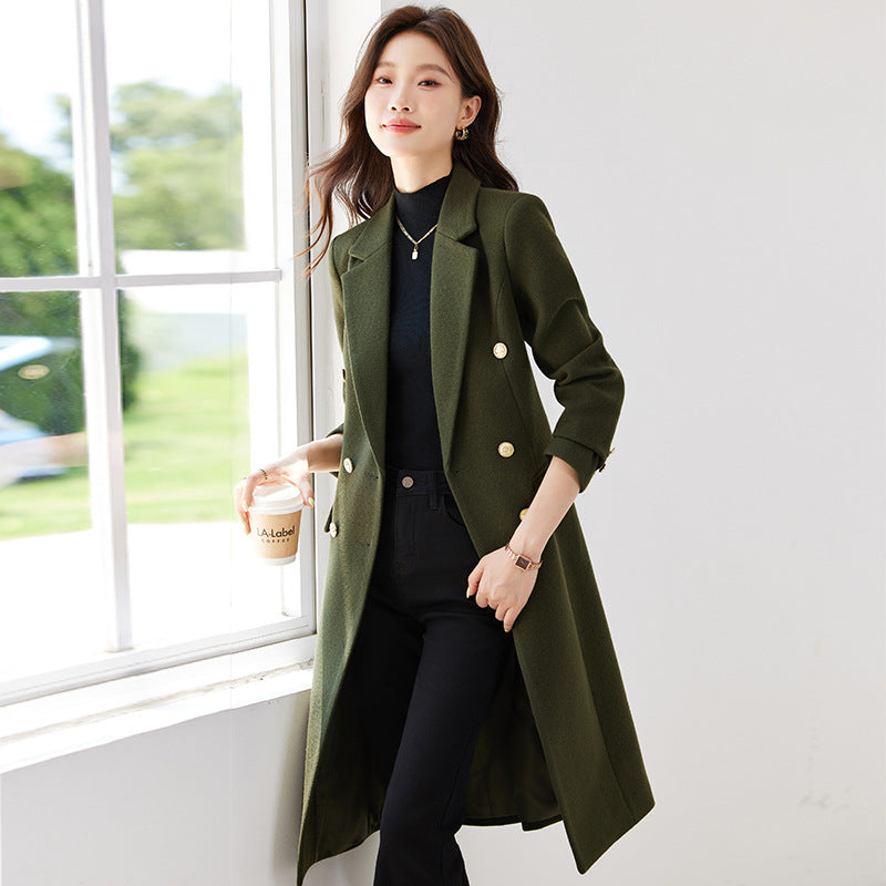 Manteau longue tranchée élégant et polyvalent pour les femmes