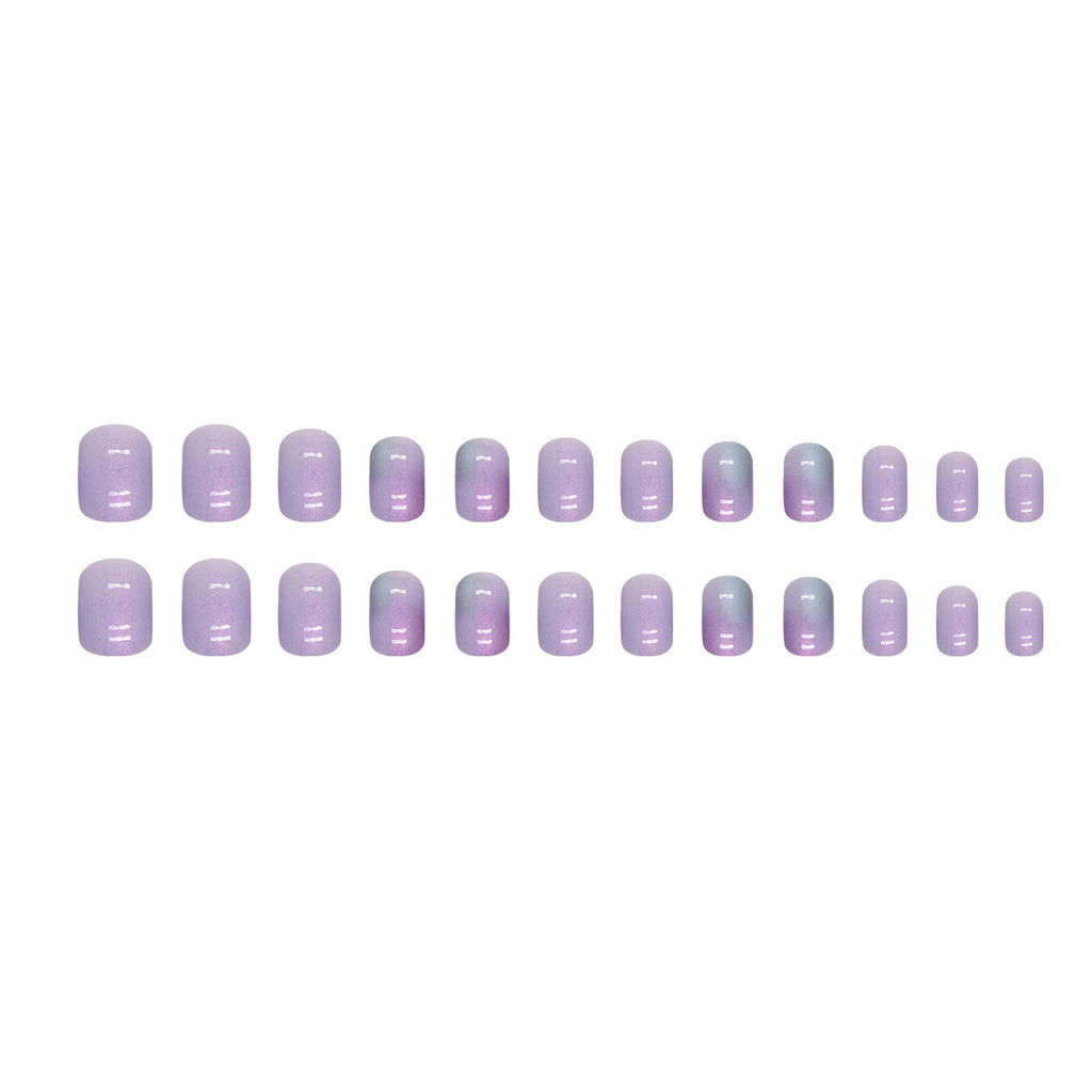 Faux ongles Aurora éblouissants Manucure courte 24 pièces