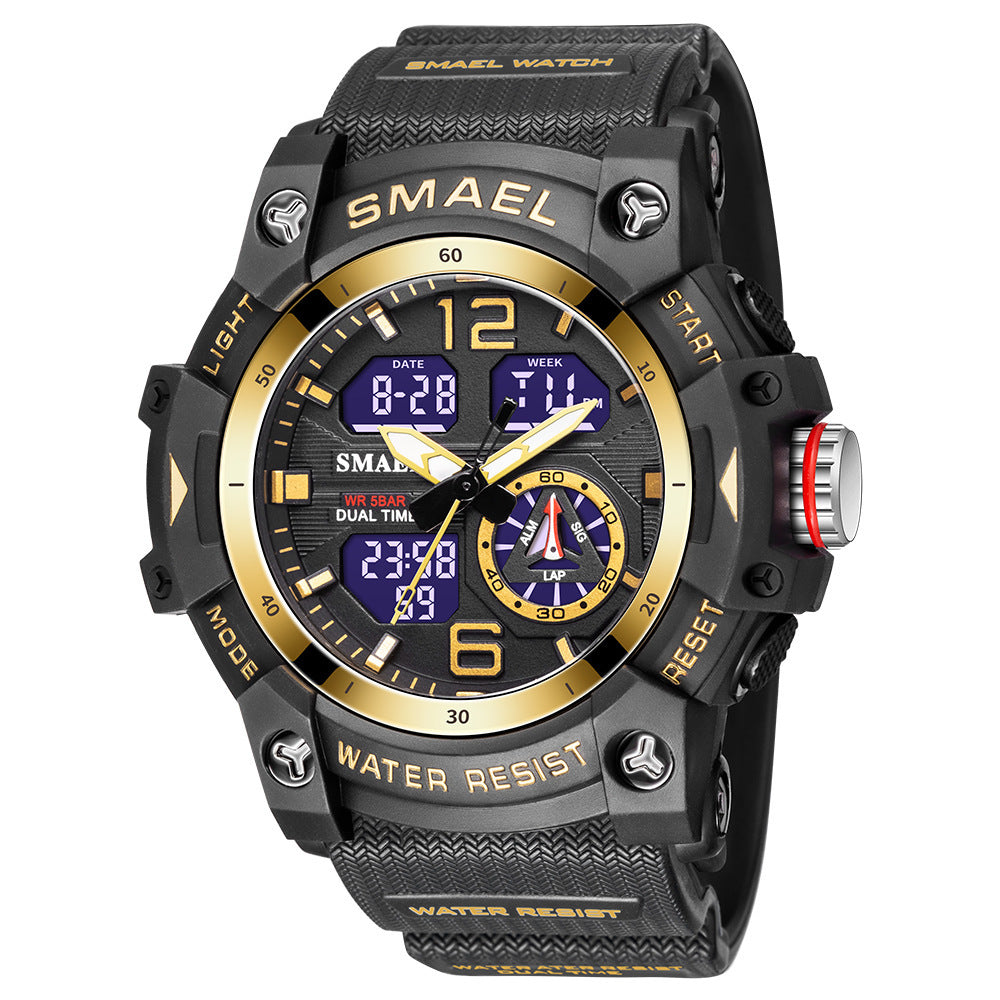 Montre transparente d'extérieur pour hommes avec un design cool à double affichage