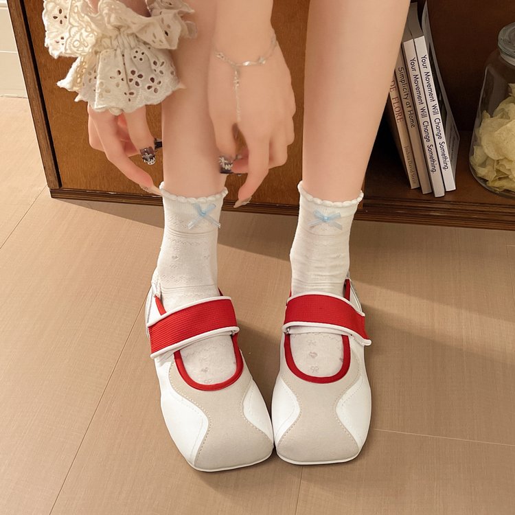 Femmes Mignon Velcro Mary Jane Chaussures Léger Versatile Ballet Chaussures Casual Pour Femmes