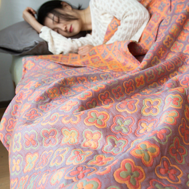 Pure Cotton Light Luxury Fil de trois couches Multi-fonctionnel Couverture Cotton Summer Qui