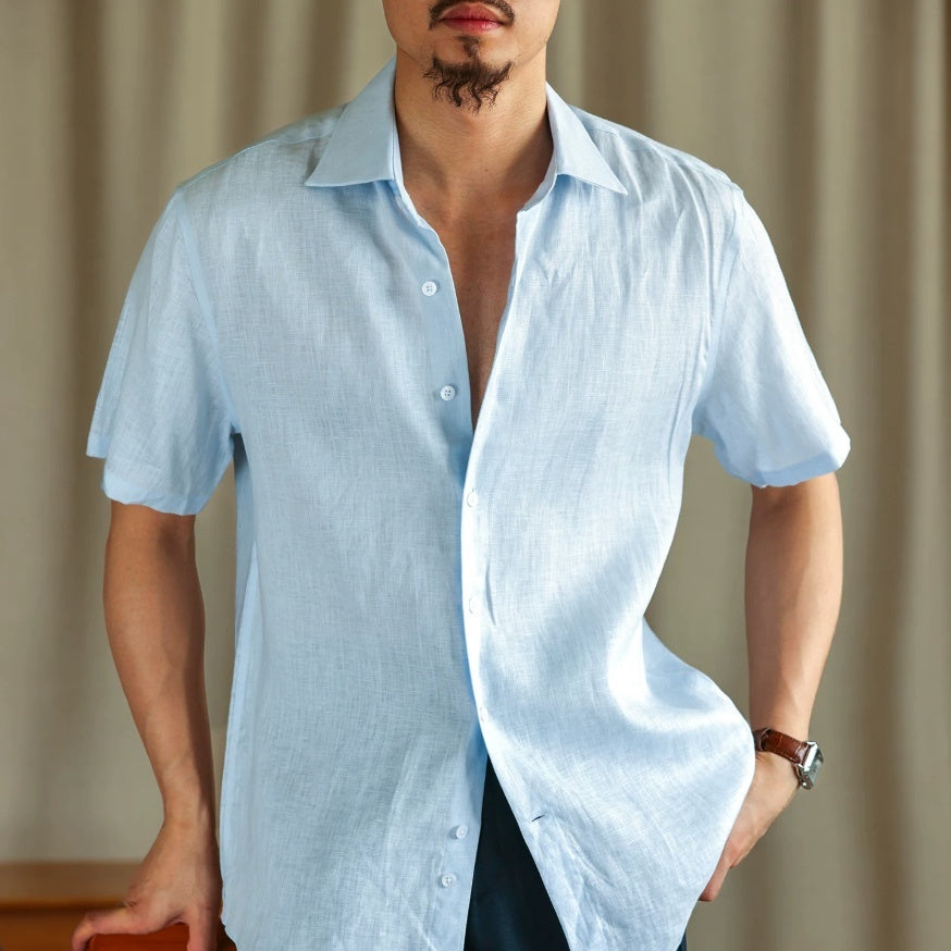 Chemise casual respirante homme manches courtes