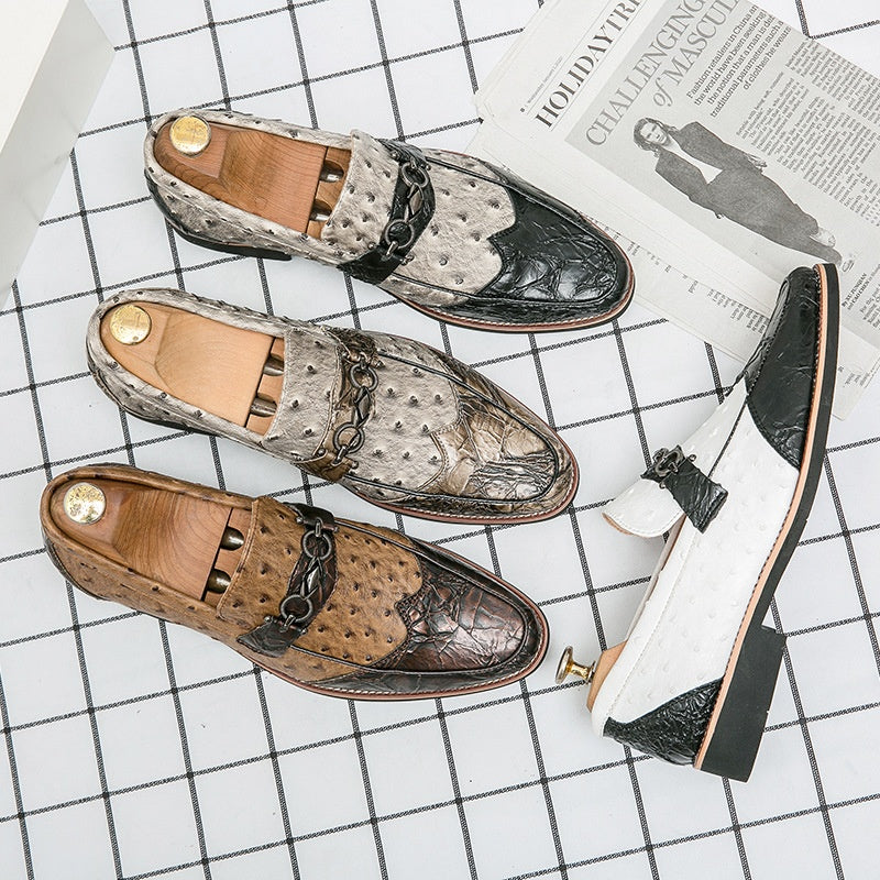 Chaussures en cuir casual homme avec un motif