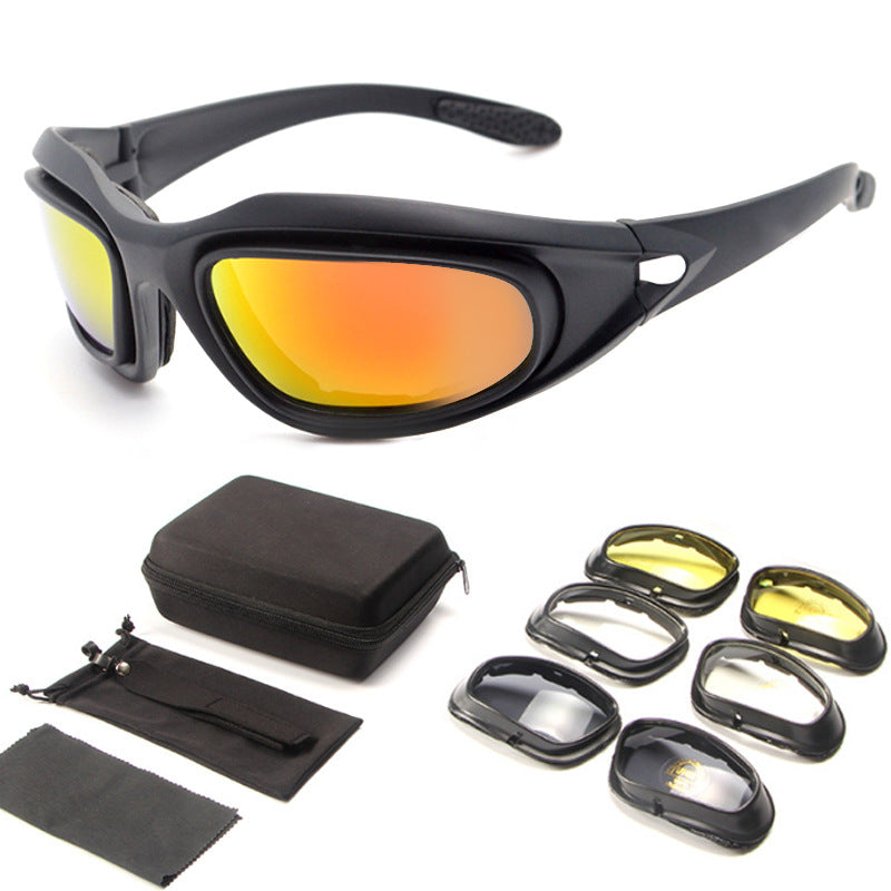 Lunettes de soleil Polarized Tactical Cyclisme Extérieur Vision de nuit Lunettes de soleil étanches à la poussière