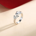 Simple diamant incrusté petit couple de poissons anneau