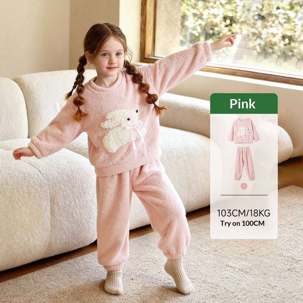 Pyjama chaud et ensembles de vêtements de salon pour petites filles
