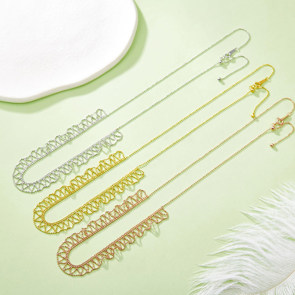 S925 Collier en scallop d'argent sterling 45cm réglable 3,6g léger 9mm large 3 couleurs P