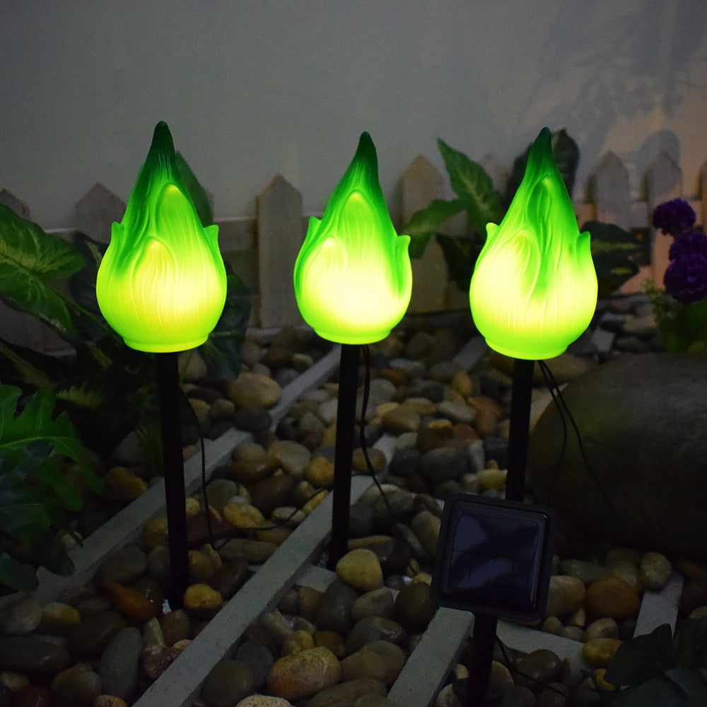 Décoration de cour pour lampe à flamme solaire de simulation