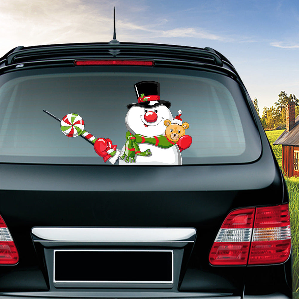 Populaire essuie-glace Santa Claus autocollant peut enlever la voiture arrière essuie-glace Sticker Car Sti