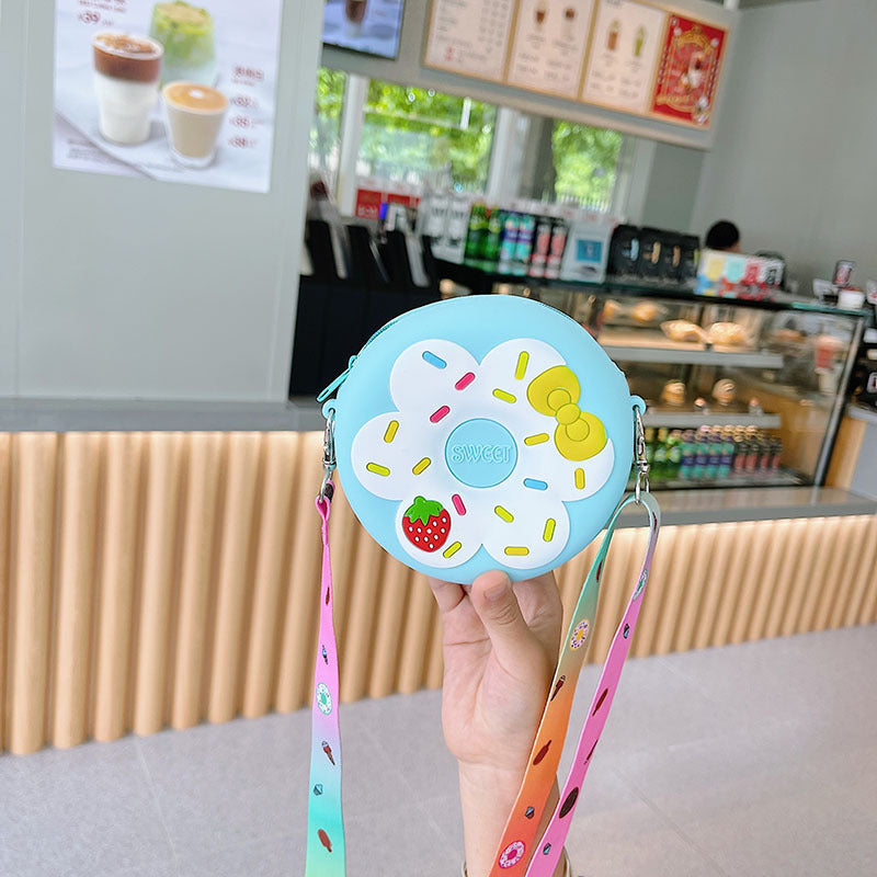 Silicone Changement pour les enfants Sac à bandoulière à donut de fruits
